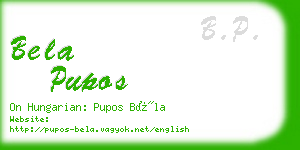 bela pupos business card